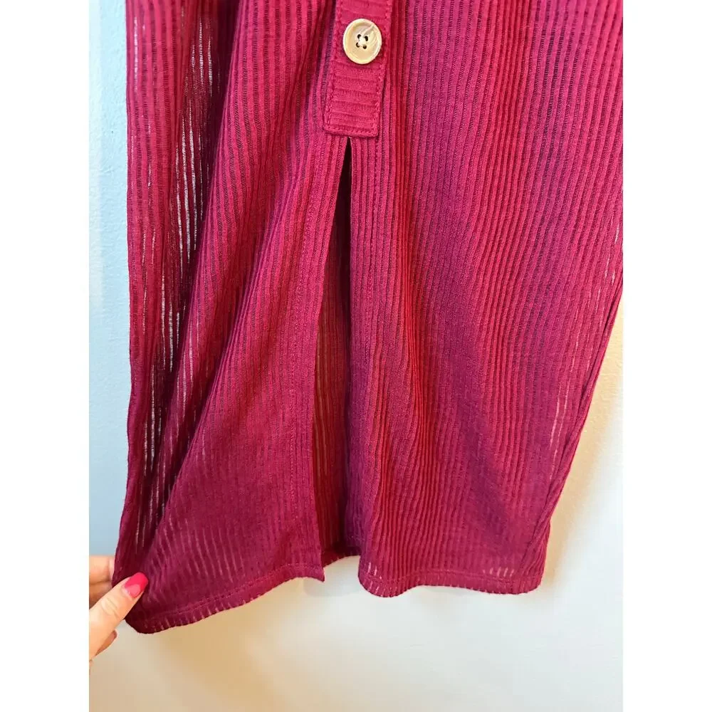 Express Button Front Tank Ribbed Midi Dress XS - Picture 4 of 8